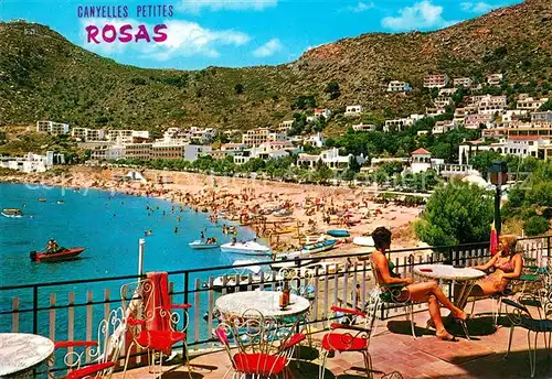 AK / Ansichtskarte Rosas_Costa_Brava_Cataluna Canyelles Petites Strand Rosas_Costa