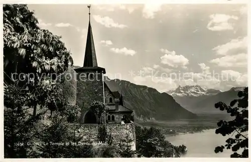 AK / Ansichtskarte Glion Le Temple et les Dents du Midi Glion