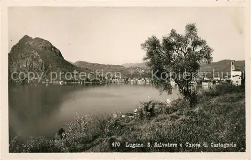 AK / Ansichtskarte Lugano_Lago_di_Lugano San Salvatore e Chiesa di Castagnola Lugano_Lago_di_Lugano