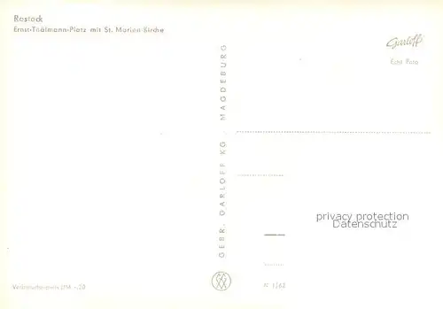 AK / Ansichtskarte Rostock_Mecklenburg Vorpommern Thaelmann Platz mit St Marien Kirche Rostock