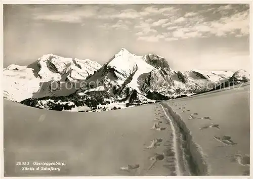 AK / Ansichtskarte Obertoggenburg mit Saentis und Schafberg Obertoggenburg