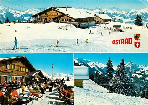 AK / Ansichtskarte Gstaad Hoehi Wispile Terrasse Seilbahn Gstaad