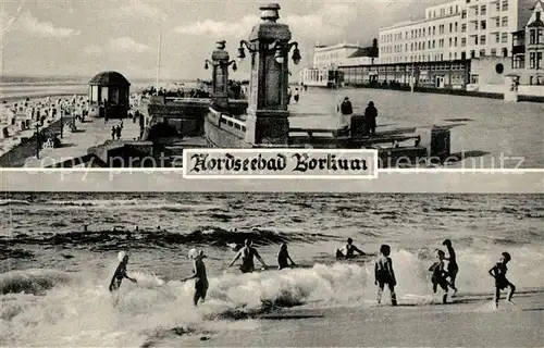 AK / Ansichtskarte Borkum_Nordseebad Promenade Strand Borkum_Nordseebad