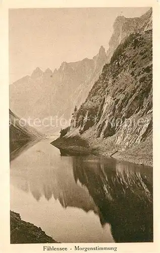 AK / Ansichtskarte Faehlensee Landschaftspanorama Morgenstimmung Appenzeller Alpen Faehlensee