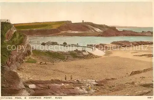 AK / Ansichtskarte Bude_Cornwall Bathing Pool and Compass Point Bude Cornwall