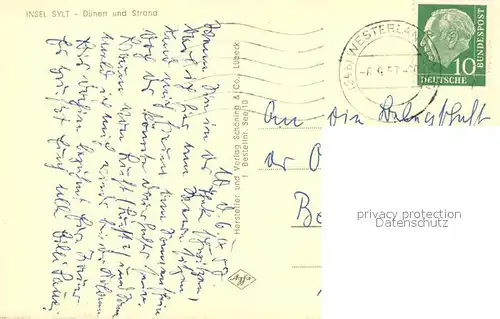 AK / Ansichtskarte Insel_Sylt Duenen und Strand Insel_Sylt