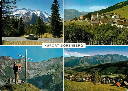 AK / Ansichtskarte Soerenberg_LU Gesamtansicht mit Alpenpanorama Gipfelkreuz Soerenberg LU
