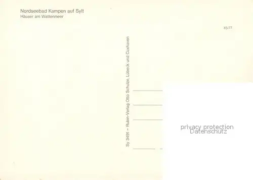 AK / Ansichtskarte Kampen_Sylt Haeuser am Wattenmeer Kampen Sylt