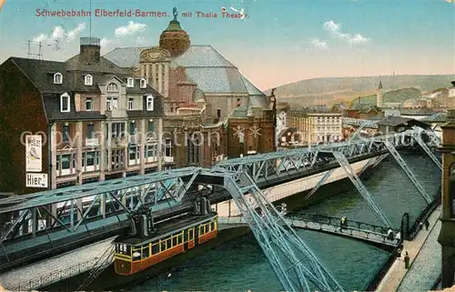 AK / Ansichtskarte Elberfeld_Barmen Schwebebahn mit Thalia Theater Elberfeld Barmen