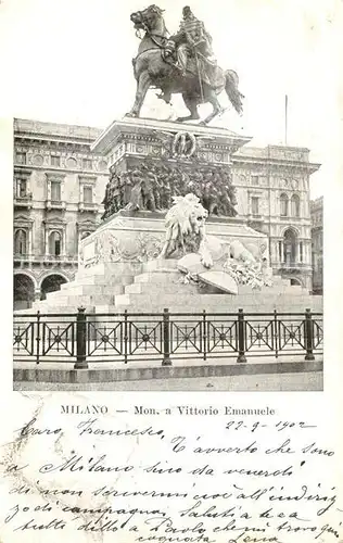AK / Ansichtskarte Milano Monument a Vittorio Emanuele Milano