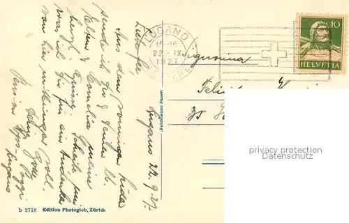 AK / Ansichtskarte Lugano_TI Col Monte Bre Lugano_TI