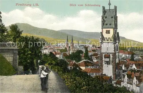 AK / Ansichtskarte Freiburg_Breisgau Blick vom Schlossberg Freiburg Breisgau