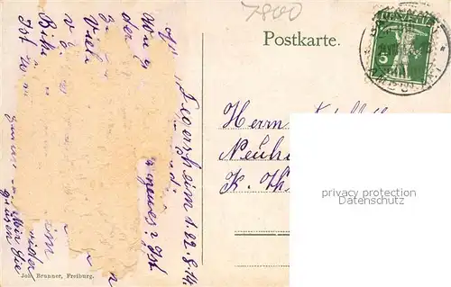 AK / Ansichtskarte Freiburg_Breisgau Kaiserbruecke Johanniskirche Freiburg Breisgau