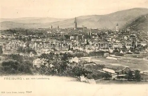 AK / Ansichtskarte Freiburg_Breisgau Blick vom Lorettoberg Freiburg Breisgau