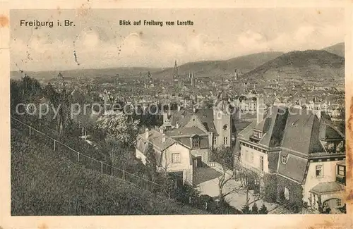 AK / Ansichtskarte Freiburg_Breisgau Blick vom Loretto Freiburg Breisgau