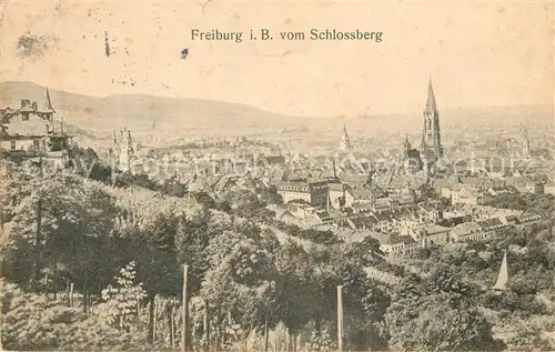 AK / Ansichtskarte Freiburg_Breisgau Blick vom Schlossberg Freiburg Breisgau