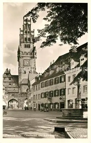 AK / Ansichtskarte Freiburg_Breisgau Oberlinden Schwabentor Freiburg Breisgau