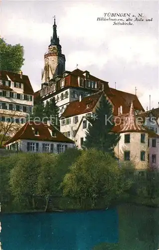 AK / Ansichtskarte Tuebingen Hoelderlinsturm Aula Stiftskirche Tuebingen