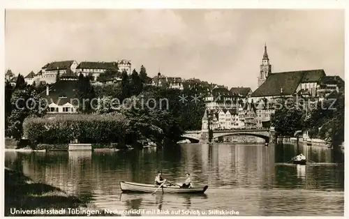 AK / Ansichtskarte Tuebingen Schloss Stiftskirche Ruderboot Tuebingen