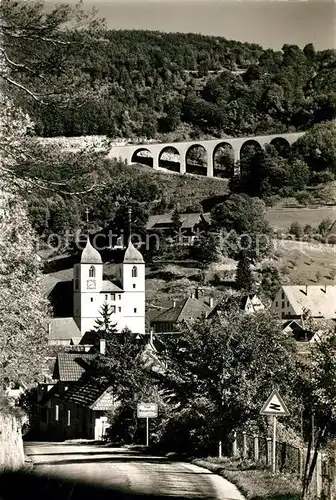 AK / Ansichtskarte Wiesensteig Kirche BAB Viadukt Albaufstieg Wiesensteig