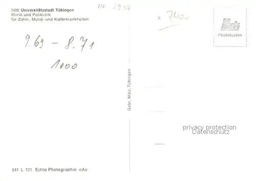AK / Ansichtskarte Tuebingen Zahn Poliklinik Tuebingen