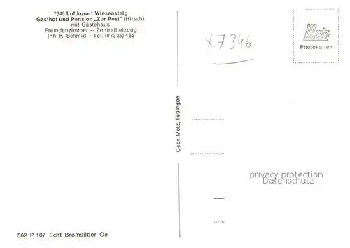 AK / Ansichtskarte Wiesensteig Marktplatz Fliegeraufnahme Steinernes Weib Fachwerk Wiesensteig
