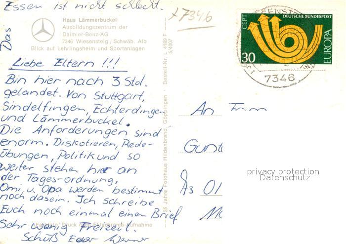 Ak Ansichtskarte Wiesensteig Fliegeraufnahme Haus Laemmerbuckel