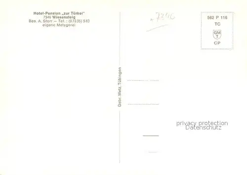 AK / Ansichtskarte Wiesensteig Hotel zur Turkei Kirche Panorama Wiesensteig