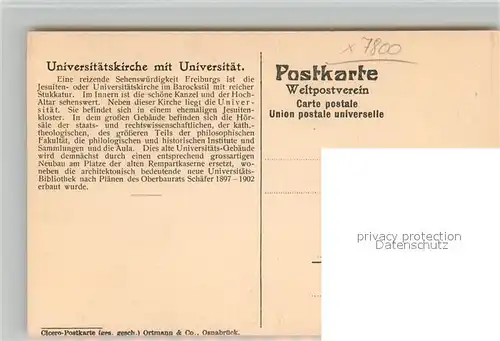 AK / Ansichtskarte Freiburg_Breisgau Universitaetskirche  Freiburg Breisgau