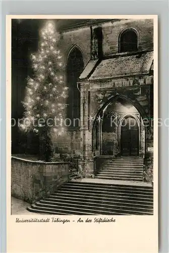 AK / Ansichtskarte Tuebingen Stiftskirche Nachtaufnahme Tuebingen