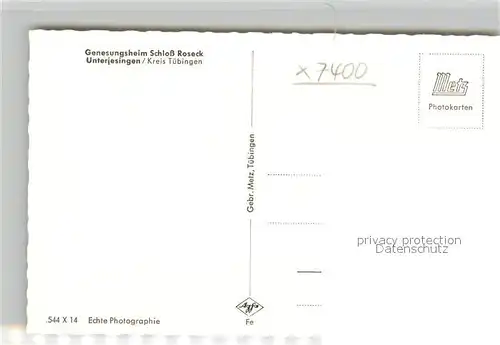 AK / Ansichtskarte Unterjesingen Genesungsheim Schloss Roseck Unterjesingen
