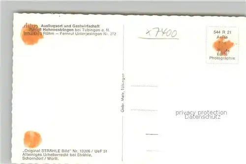 AK / Ansichtskarte Hohenentringen_Tuebingen Fliegeraufnahme Schloss Hohenentringen Tuebingen