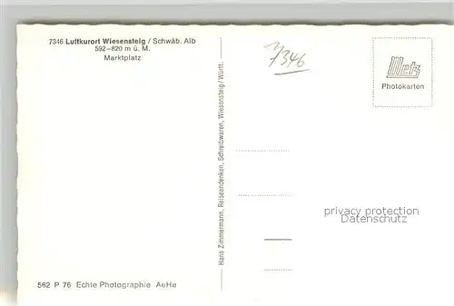 AK / Ansichtskarte Wiesensteig Marktplatz Brunnen Wiesensteig