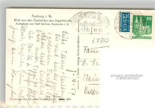 AK / Ansichtskarte Freiburg_Breisgau Panorama vom Jaegerstueble Freiburg Breisgau