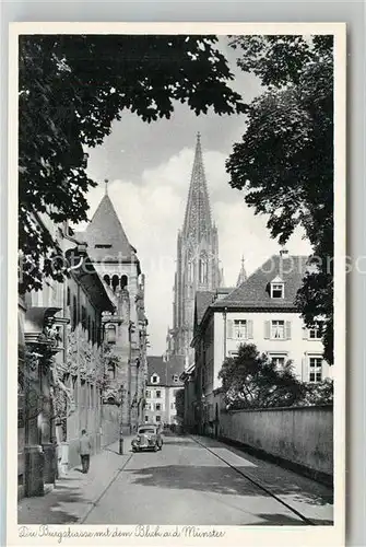 AK / Ansichtskarte Freiburg_Breisgau Burgstrasse Muenster Freiburg Breisgau