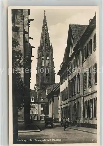 AK / Ansichtskarte Freiburg_Breisgau Burgstrasse Muenster Freiburg Breisgau