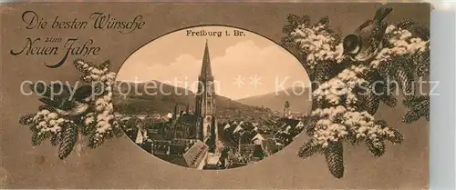 AK / Ansichtskarte Freiburg_Breisgau Muenster Neujahrwuensche Freiburg Breisgau