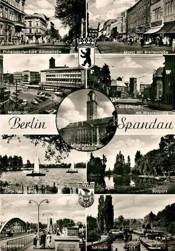 AK / Ansichtskarte Spandau Adamstrasse Breitestrasse Schleuse Freybruecke Carl Schurz Strasse  Spandau