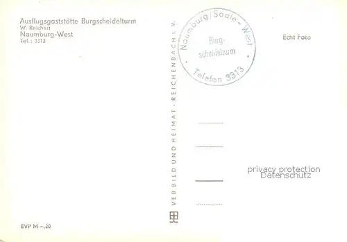AK / Ansichtskarte Naumburg_Saale Ausflugsgaststaette Burgscheidelturm Naumburg_Saale
