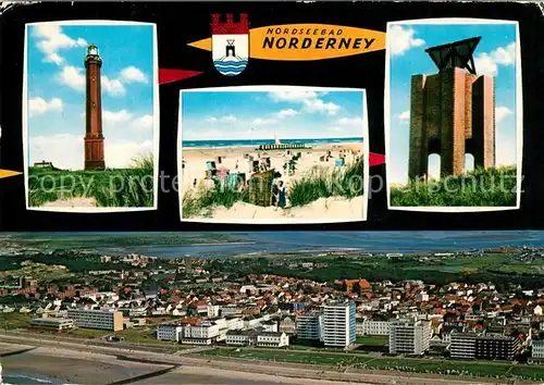 AK / Ansichtskarte Norderney_Nordseebad Leuchtturm Strand Kap Seezeichen Wahrzeichen Fliegeraufnahme Norderney_Nordseebad