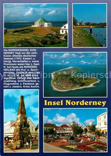 AK / Ansichtskarte Norderney_Nordseebad Cafe Restaurant Marienhoehe Wasservoegel Marktplatz Kaiser Wilhelm Denkmal Fliegeraufnahme Norderney_Nordseebad