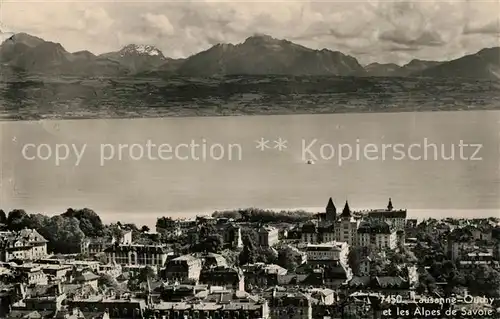 AK / Ansichtskarte Ouchy Fliegeraufnahme Lac Leman et Alpes de Savoie Ouchy