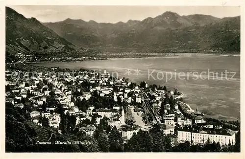 AK / Ansichtskarte Locarno_TI Fliegeraufnahme mit Muralto Minusio Locarno_TI