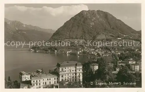 AK / Ansichtskarte Lugano_TI Mit Monte S.Salvatore Lugano_TI