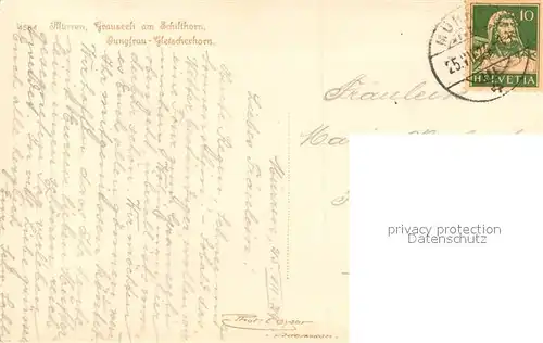 AK / Ansichtskarte Muerren_BE Grauseeli am Schilthorn Jungfrau Gletscherhorn Muerren_BE