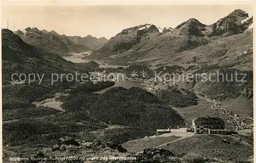 AK / Ansichtskarte Muottas_Muragl Blick gegen Oberengadin mit Seen Muottas Muragl
