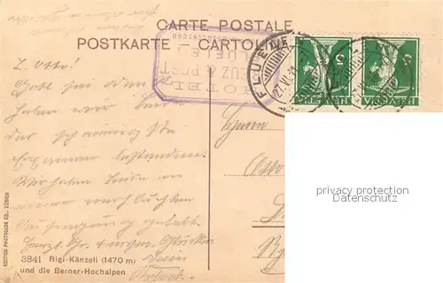 AK / Ansichtskarte Rigi_Kaenzeli mit Berner Hochalpen Rigi Kaenzeli