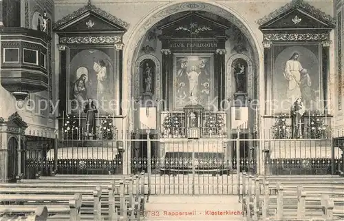 AK / Ansichtskarte Rapperswil_SG Klosterkirche innen Rapperswil SG