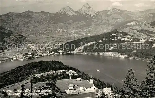AK / Ansichtskarte Seelisberg_UR Fliegeraufnahme mit Brunnen Morschach Schwyz und Mythen Seelisberg UR
