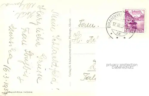 AK / Ansichtskarte Braunwald_GL Skigebiet Braunwald GL